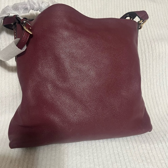 Michael Kors Burgundy Shoulder Bag with Gold Accents - Picture 3 of 15